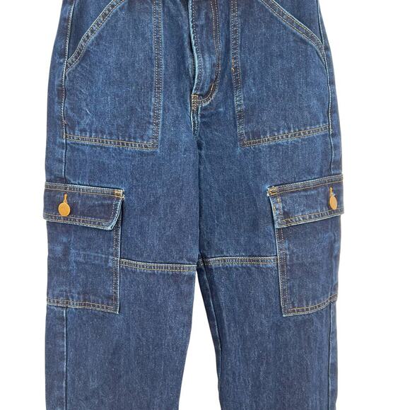 Dissh Bronx Indigo Mid Rise Cargo Jeans in Indigo Blue Size US 2 - Picture 4 of 16